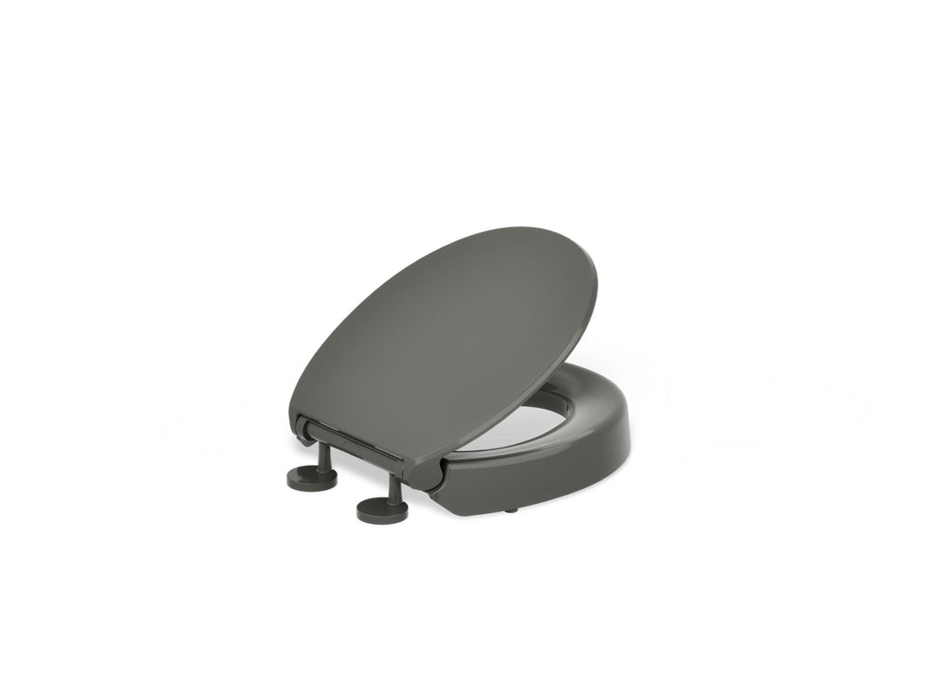 KOHLER K-25876-58 Hyten Elevated Quiet-Close Round-Front Toilet Seat - Thunder Grey