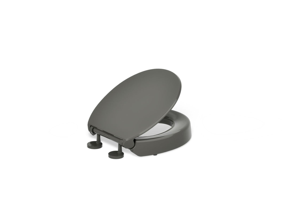 KOHLER K-25876-58 Hyten Elevated Quiet-Close Round-Front Toilet Seat - Thunder Grey