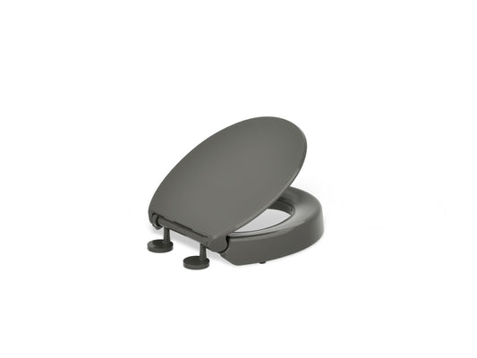 KOHLER K-25876-58 Hyten Elevated Quiet-Close round-front toilet seat - Thunder Grey