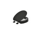 KOHLER K-25876-7 Hyten Elevated Quiet-Close Round-Front Toilet Seat - Black Black