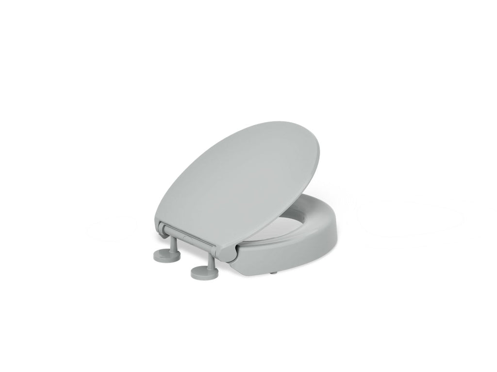 KOHLER K-25876-95 Hyten Elevated Quiet-Close Round-Front Toilet Seat - Ice Grey