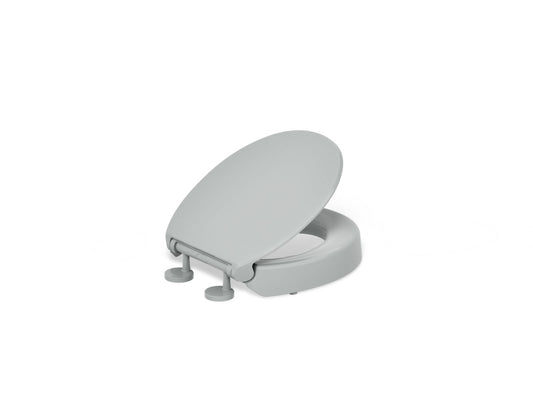 KOHLER K-25876-95 Hyten Elevated Quiet-Close round-front toilet seat - Ice Grey
