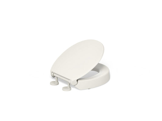 KOHLER K-25876-96 Hyten Elevated Quiet-Close round-front toilet seat - Biscuit