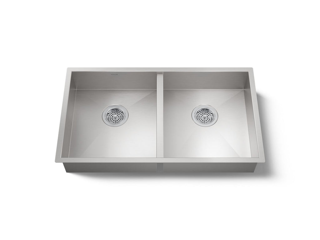 KOHLER K-25940-NA Vault 32" Undermount Double-Bowl Kitchen Sink - Stainless Steel