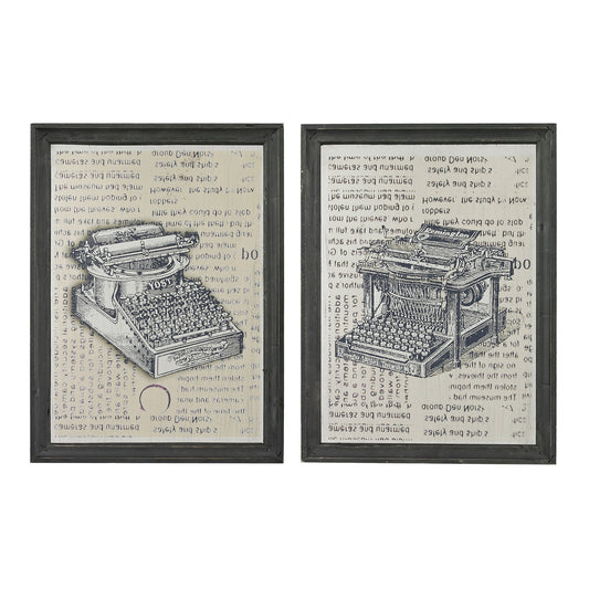 ELK STUDIO 26-8663/S2 Antique Typewriter Prints on Glass (2-piece Set)