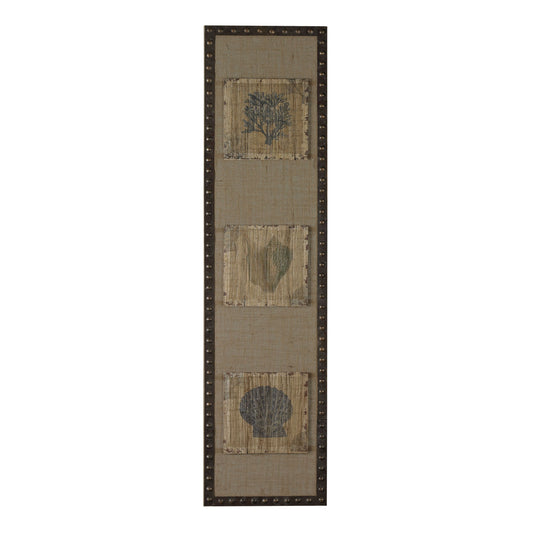 ELK STUDIO 26-8682 Ricken Coastal (Hand-painted Wood Tile Mounted on Linen with Nail Head Frame)