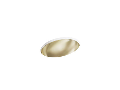 KOHLER K-2602-MF Rhythm 23-1/4" oval undermount bathroom sink, no overflow - Mirror French Gold