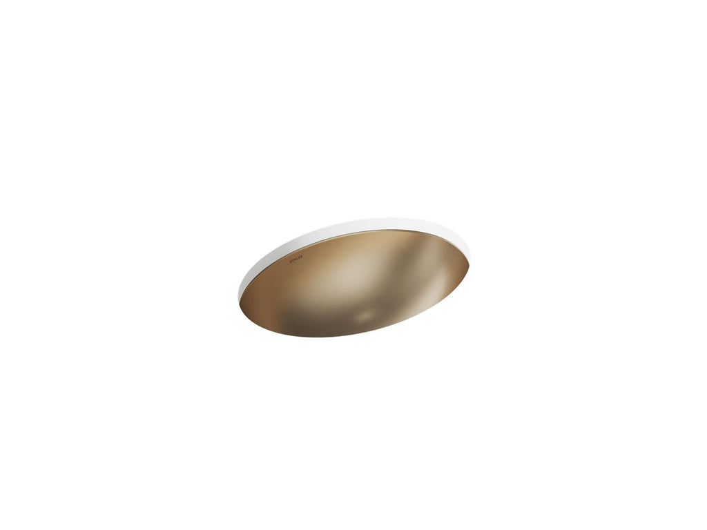 KOHLER K-2602-SBV Rhythm 23-1/4" Oval Undermount Bathroom Sink, No Overflow - Satin Bronze