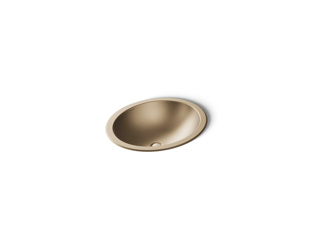 KOHLER K-2608-SU-BV Bachata 20" Oval Drop-In/Undermount Bathroom Sink, No Overflow - Vibrant Brushed Bronze