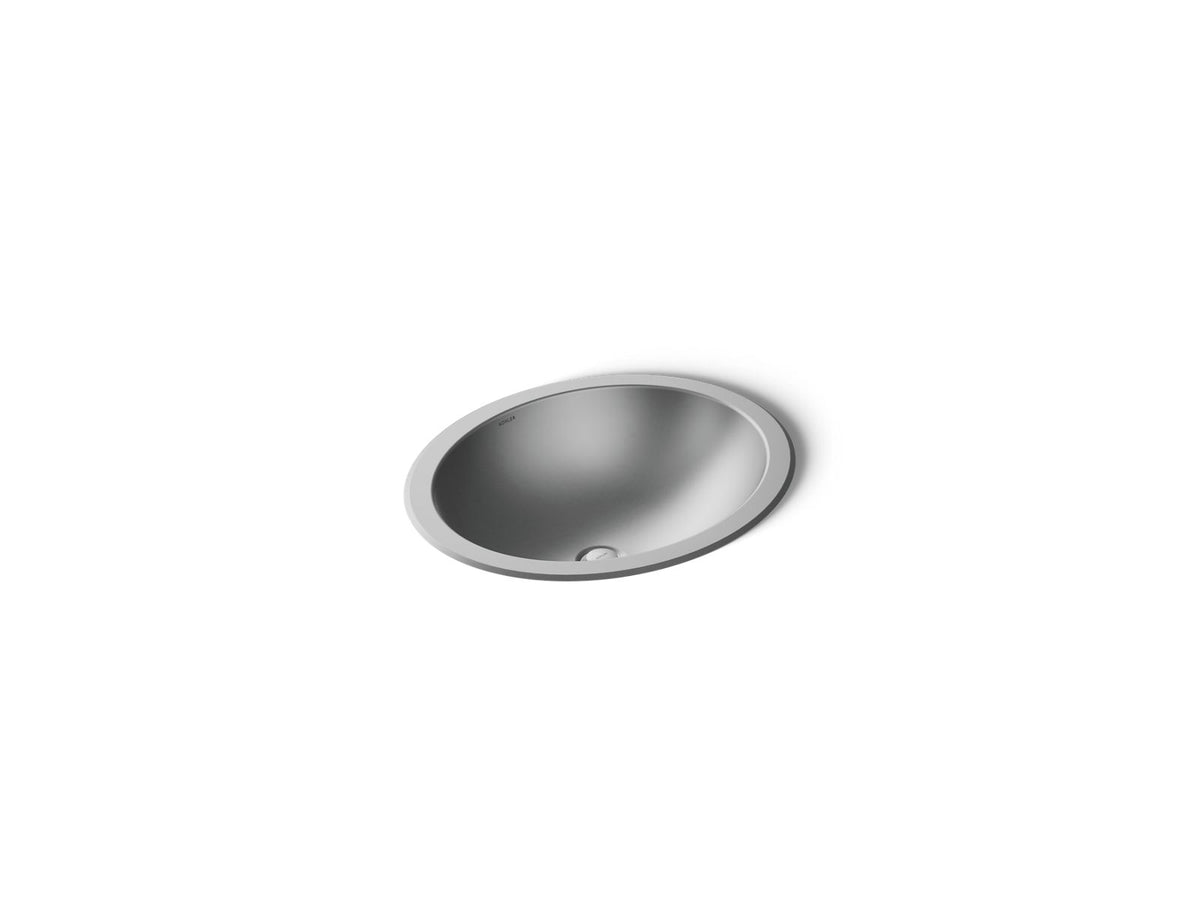 KOHLER K-2608-SU-NA Bachata 20" Oval Drop-In/Undermount Bathroom Sink, No Overflow - Satin