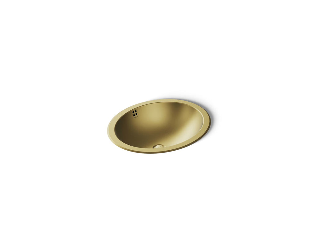 KOHLER K-2609-SU-2MB Bachata 20" Oval Drop-In/Undermount Bathroom Sink - Vibrant Brushed Moderne Brass