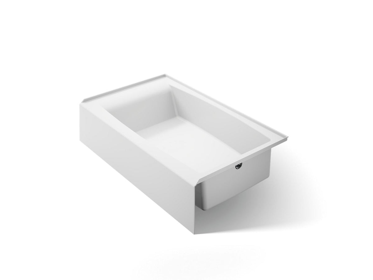 KOHLER K-26107-RA-0 Entity 60" X 36" Alcove Bath With Right Drain - White