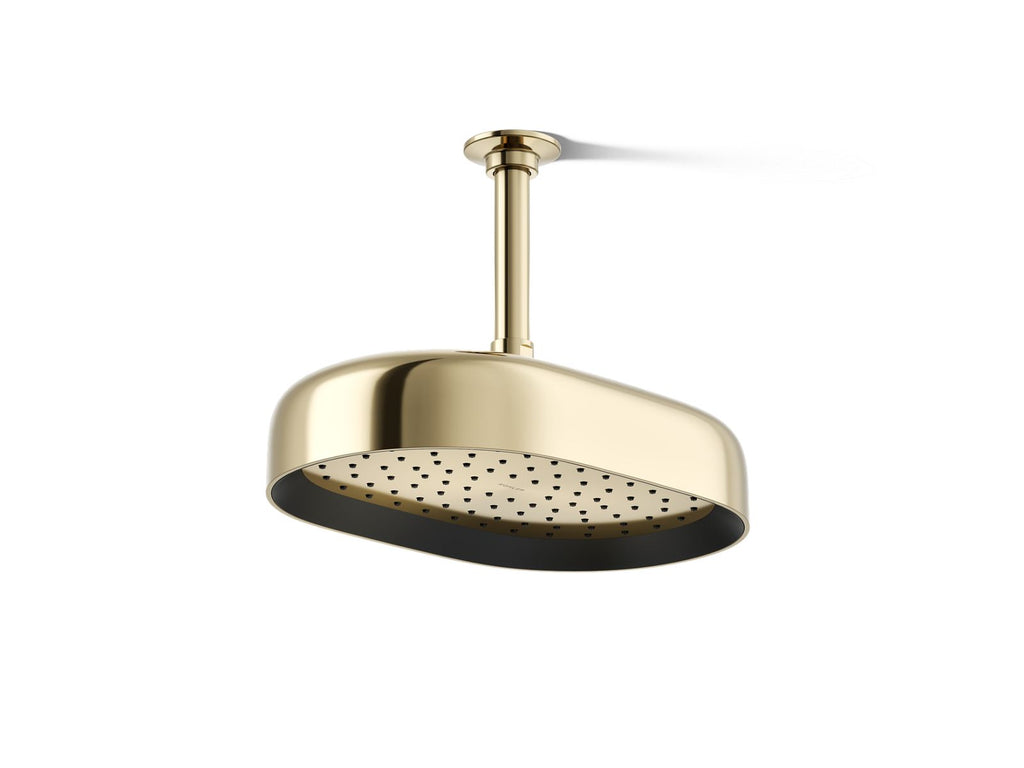 KOHLER K-26293-G-AF Statement Oblong 12" Single-Function Rainhead, 1.75 Gpm - Vibrant French Gold