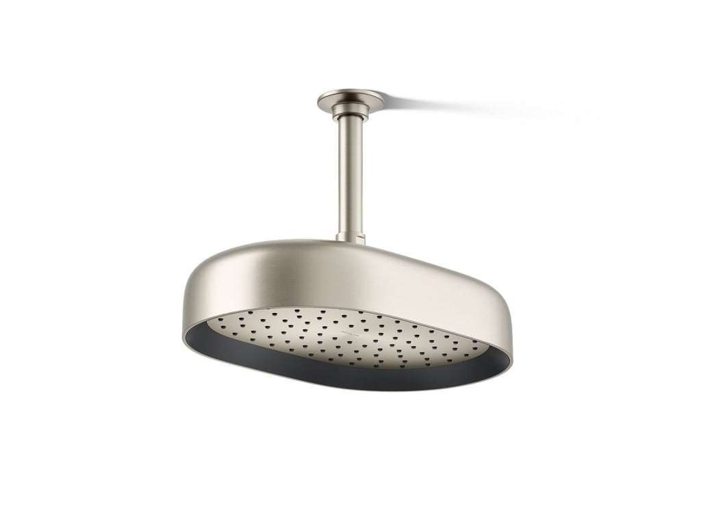 KOHLER K-26293-G-BN Statement Oblong 12" Single-Function Rainhead, 1.75 Gpm - Vibrant Brushed Nickel