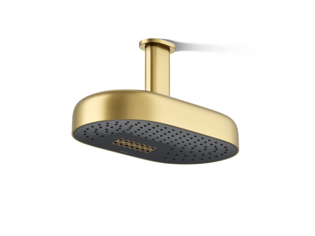 KOHLER K-26295-G-2MB Statement Oblong 14" Two-Function Rainhead, 1.75 Gpm - Vibrant Brushed Moderne Brass