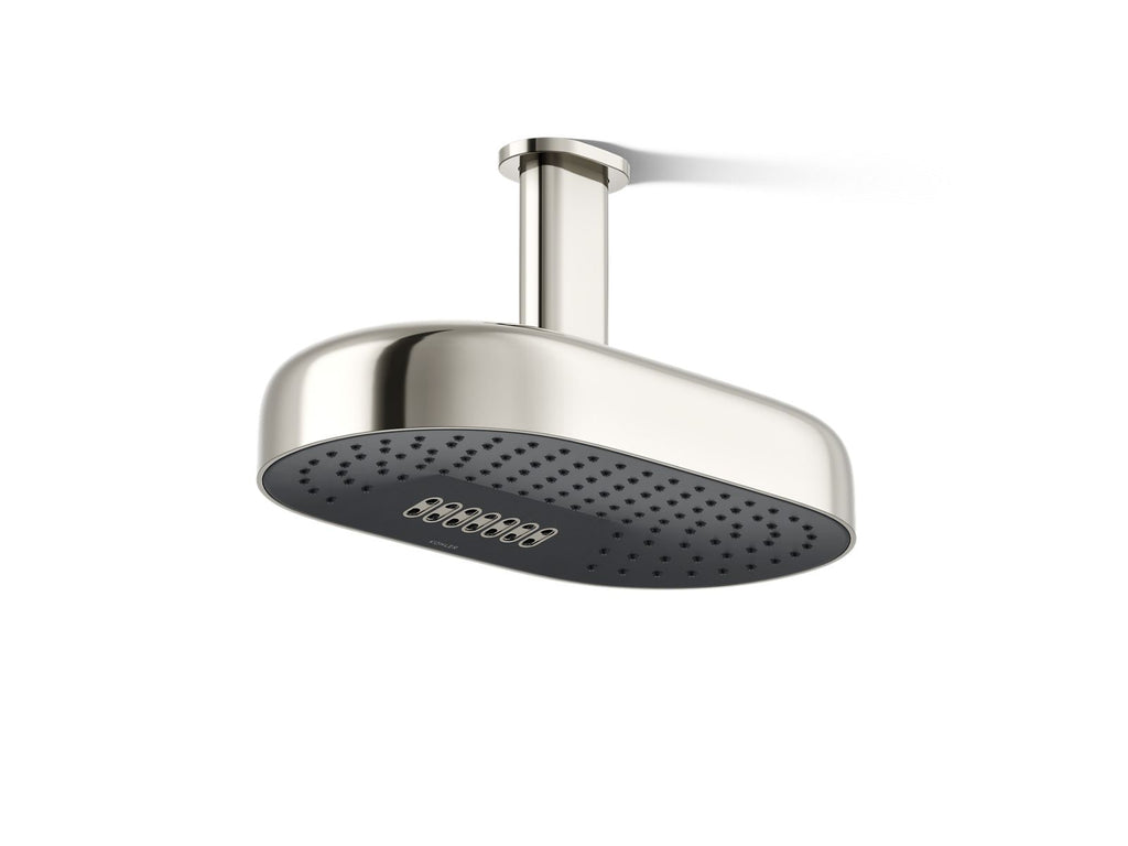 KOHLER K-26295-SN Statement Oblong 14" Two-Function Rainhead, 2.5 Gpm - Vibrant Polished Nickel