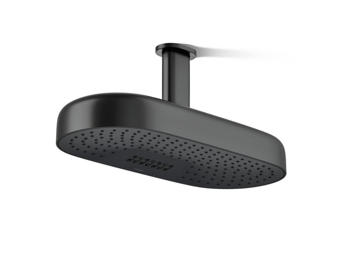 KOHLER K-26297-BL Statement Oblong 18" Two-Function Rainhead, 2.5 Gpm - Matte Black