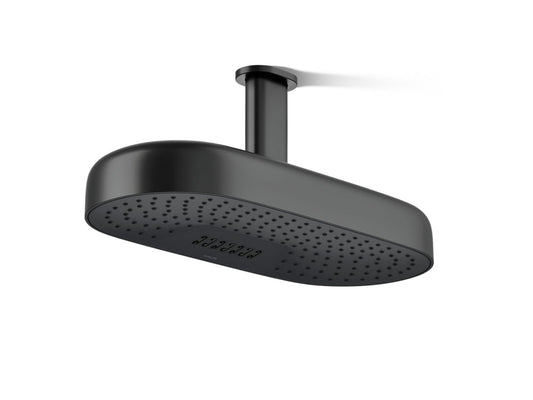 KOHLER K-26297-BL Statement Oblong 18" two-function rainhead, 2.5 gpm - Matte Black