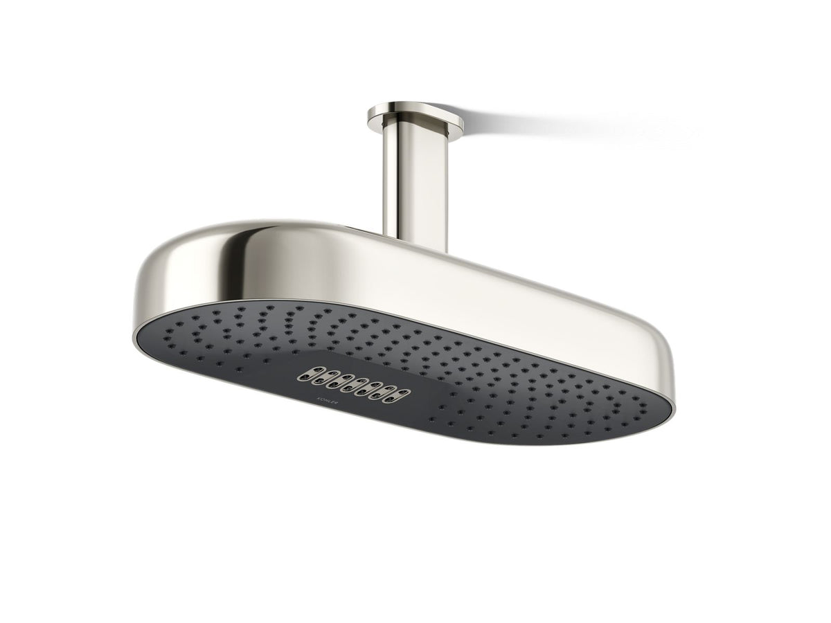 KOHLER K-26297-SN Statement Oblong 18" Two-Function Rainhead, 2.5 Gpm - Vibrant Polished Nickel