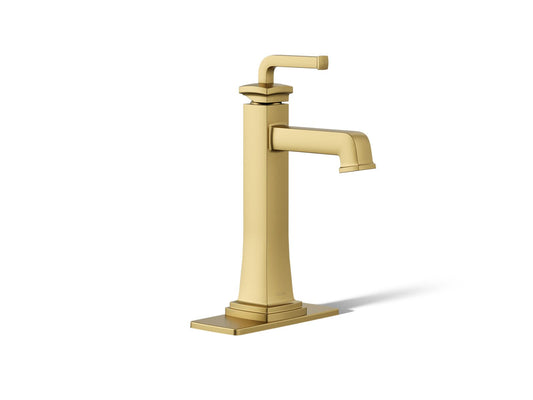 KOHLER K-26430-4-2MB Riff Tall Single-Handle Bathroom Sink Faucet, 1.2 Gpm In Vibrant Brushed Moderne Brass