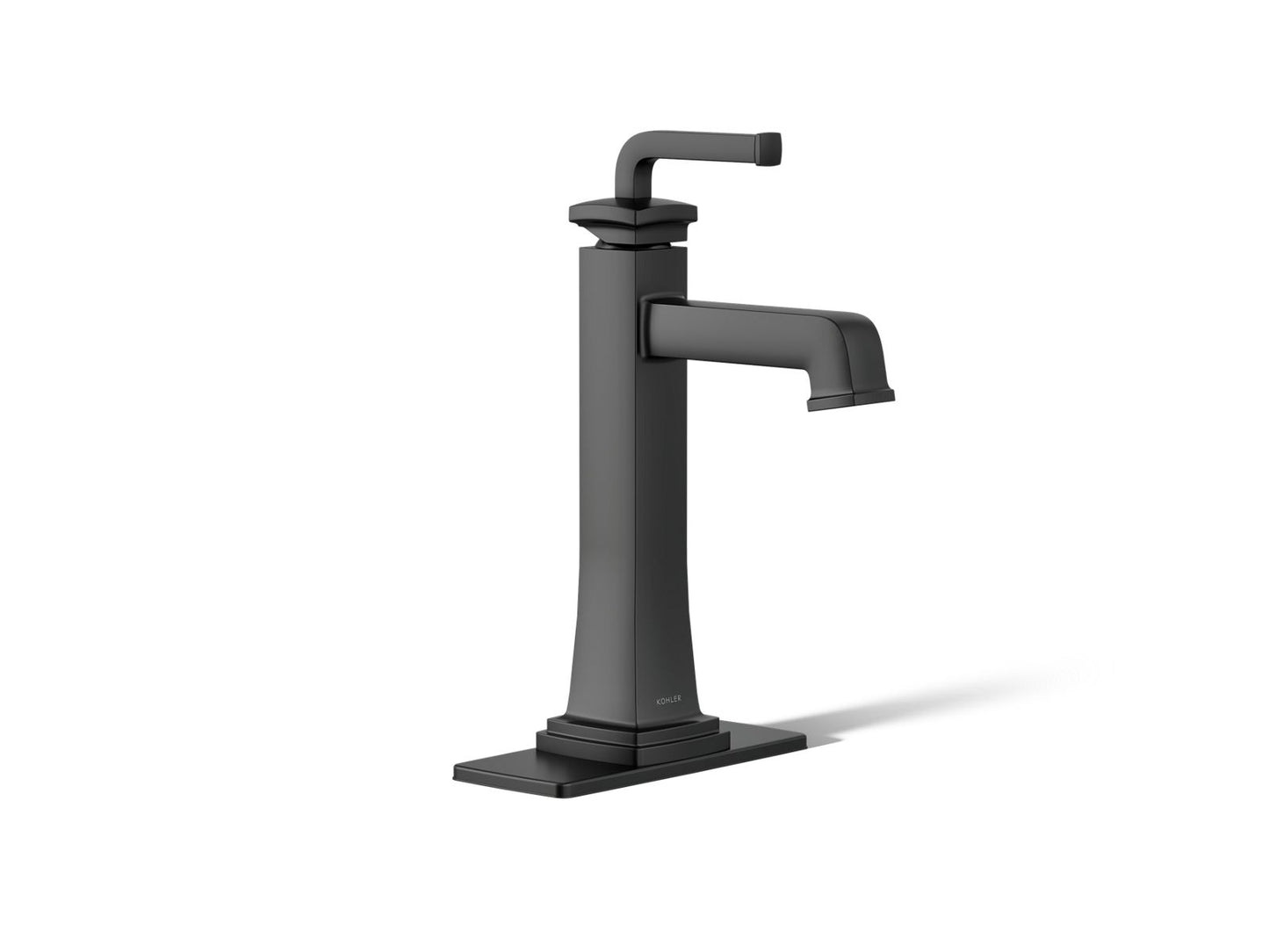 KOHLER K-26430-4-BL Riff Tall Single-Handle Bathroom Sink Faucet, 1.2 Gpm In Matte Black