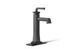 KOHLER K-26430-4N-BL Riff Tall Single-Handle Bathroom Sink Faucet, 0.5 Gpm - Matte Black