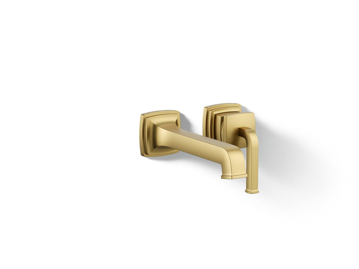 KOHLER K-26431-4-2MB Riff Wall-Mount Single-Handle Bathroom Sink Faucet, 1.2 Gpm - Vibrant Brushed Moderne Brass