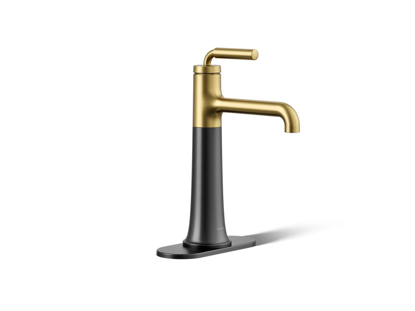 KOHLER K-26437-4-BMB Tone Tall Single-Handle Bathroom Sink Faucet, 1.2 Gpm In Matte Black with Moderne Brass