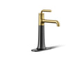 KOHLER K-26437-4N-BMB Tone Tall Single-Handle Bathroom Sink Faucet, 0.5 Gpm - Matte Black With Brushed Moderne Brass