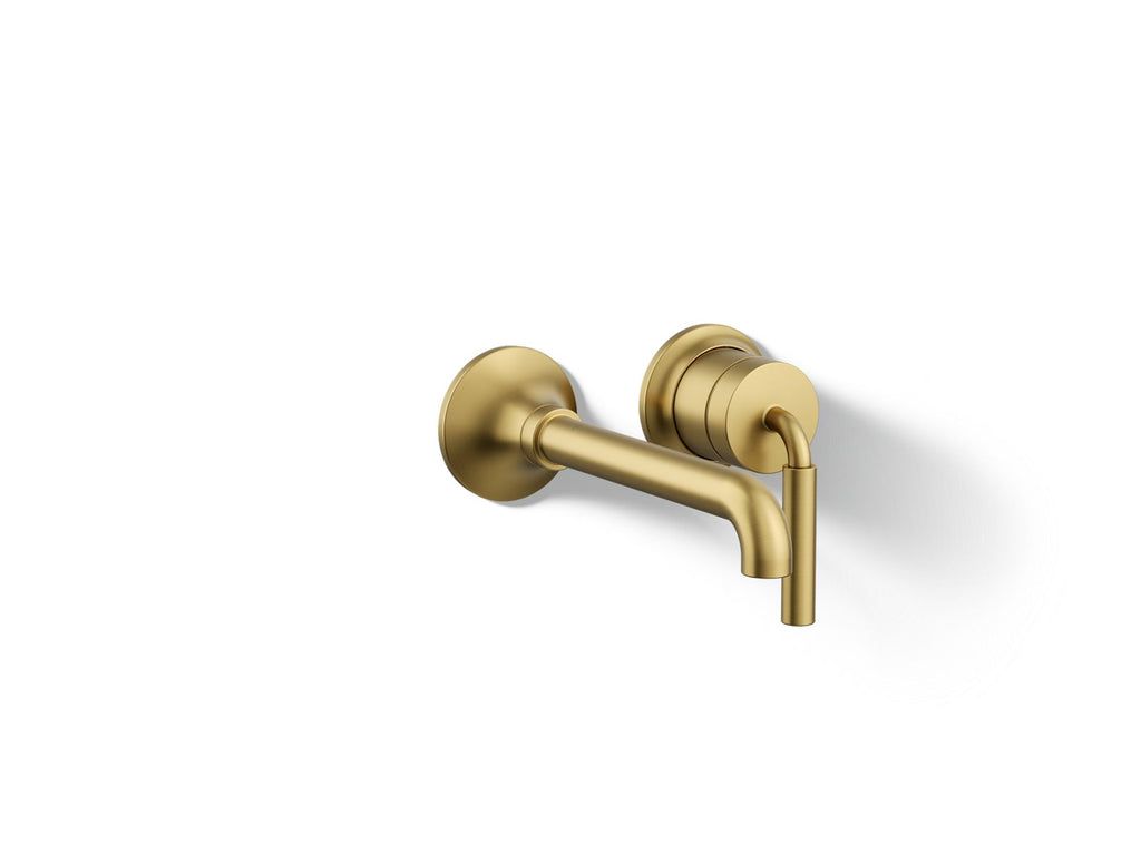 KOHLER K-26438-4-2MB Tone Wall-Mount Single-Handle Bathroom Sink Faucet, 1.2 Gpm - Vibrant Brushed Moderne Brass
