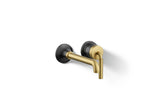 KOHLER K-26438-4-BMB Tone Wall-Mount Single-Handle Bathroom Sink Faucet, 1.2 Gpm - Matte Black With Brushed Moderne Brass