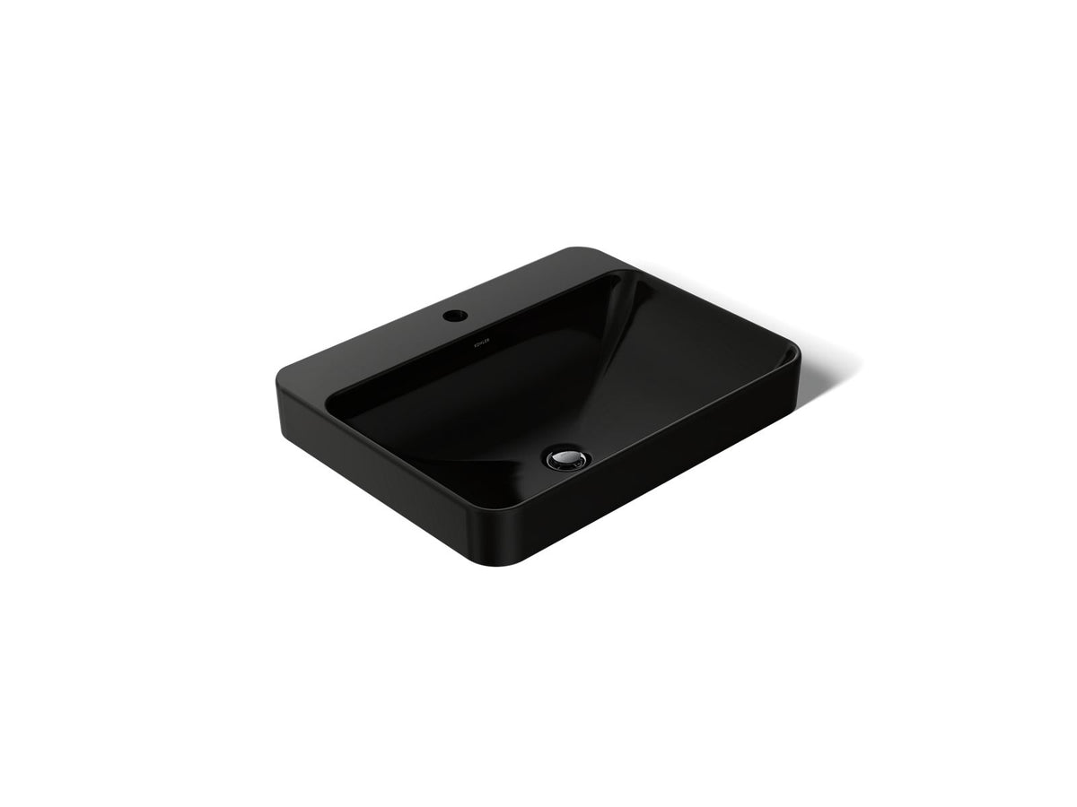 KOHLER K-2660-1-7 Vox 23" Rectangular Vessel Bathroom Sink - Black Black