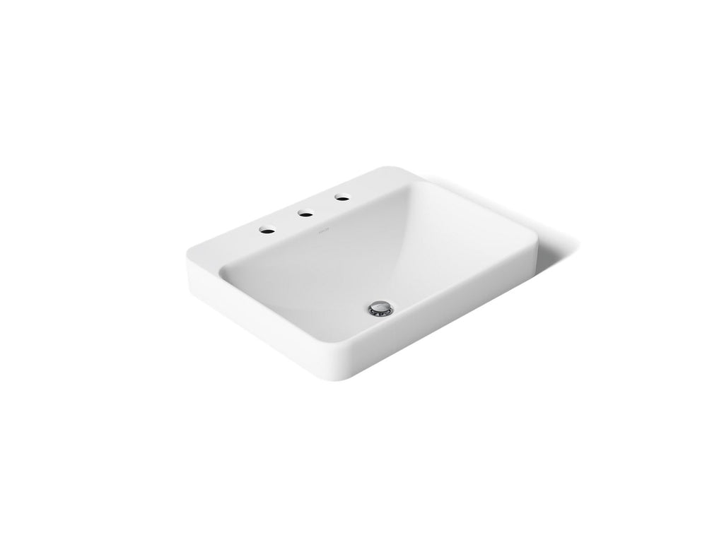 KOHLER K-2660-8-0 Vox 23" Rectangular Vessel Bathroom Sink - White
