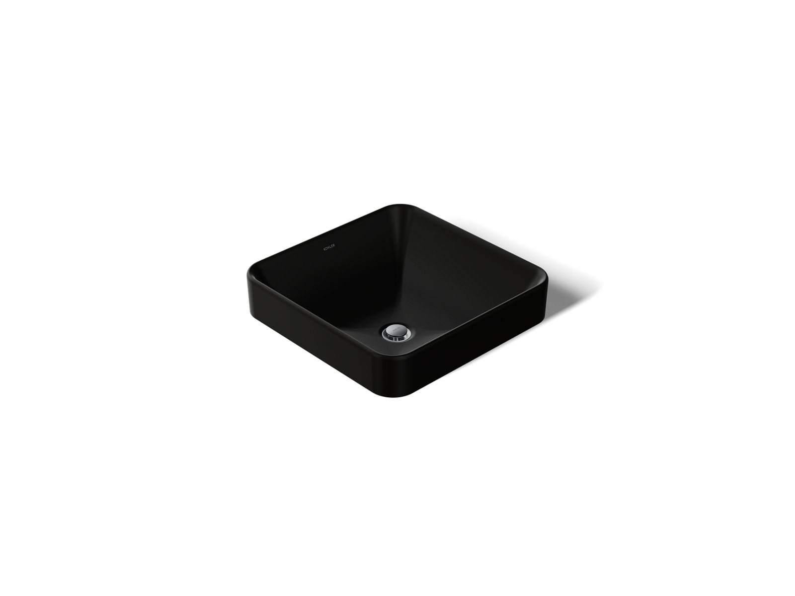 KOHLER K-2661-7 Vox 16-1/4" Square Vessel Bathroom Sink - Black Black