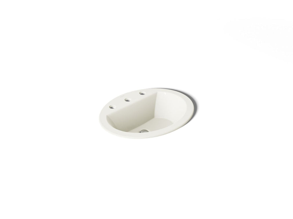 KOHLER K-2699-8-96 Bryant 20-1/4" Oval Drop-In Bathroom Sink - Biscuit