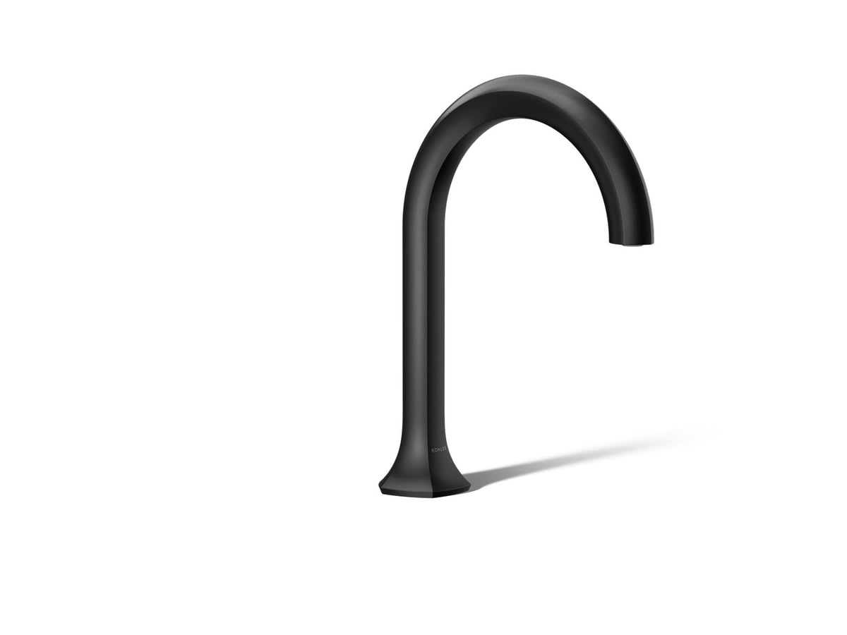 KOHLER K-27016-BL Occasion Deck-Mount Bath Spout With Cane Design - Matte Black