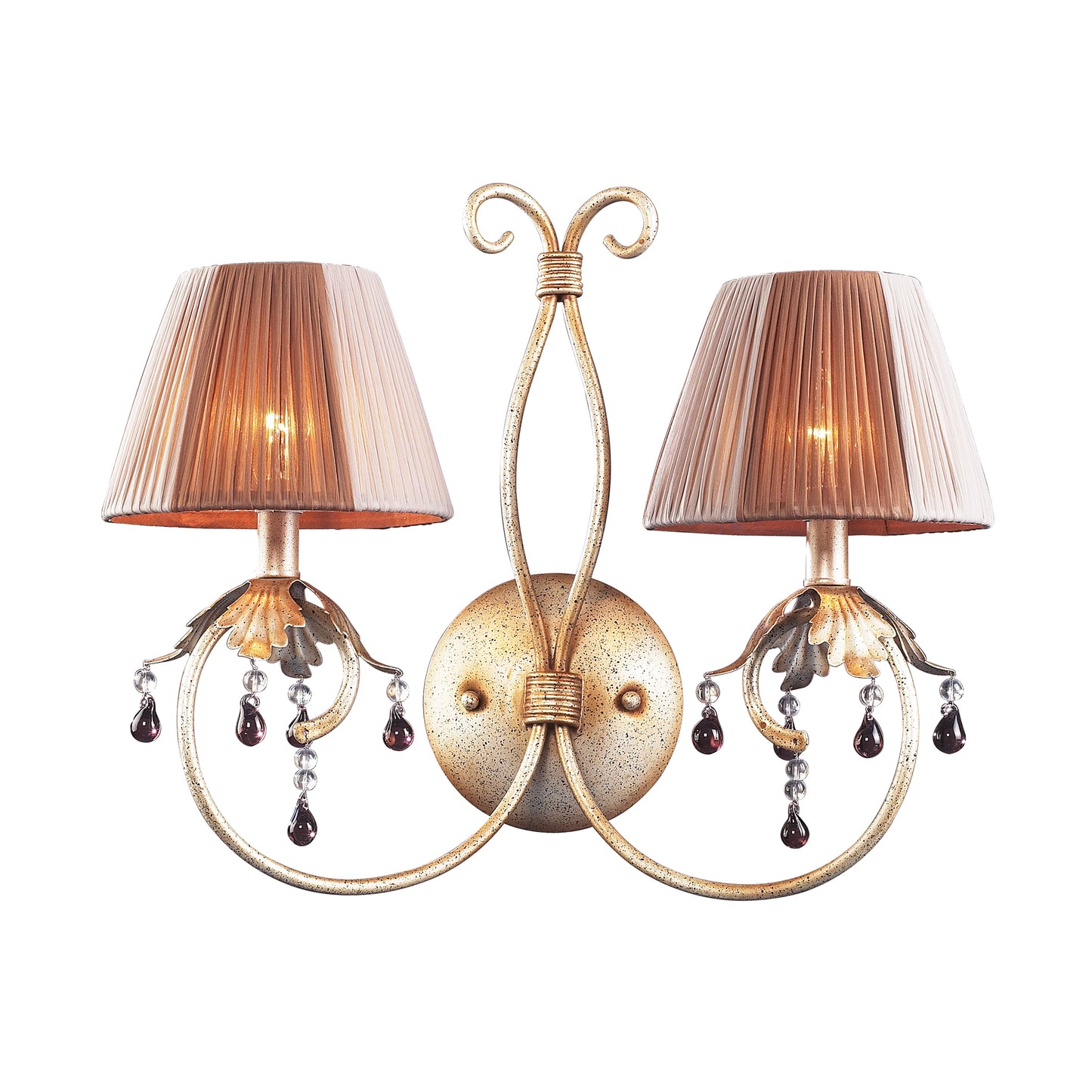 ELK SHOWROOM 2701/2 OLIVISSA COLLECTION 2-LIGHT WALL SCONCE in A BRONZED SILVER FINISH