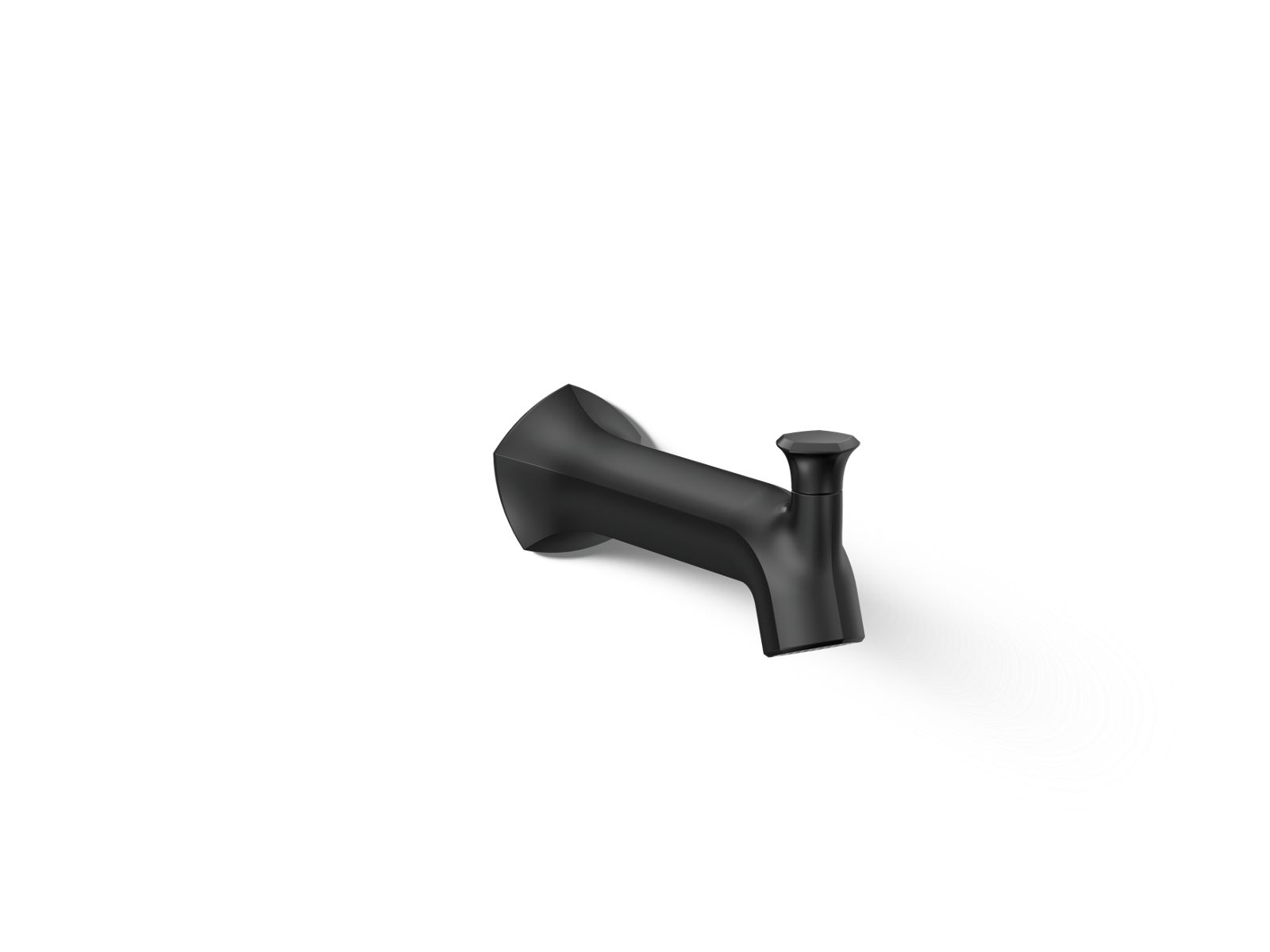 KOHLER K-27023-BL Occasion Wall-Mount Bath Spout With Straight Design And Diverter - Matte Black