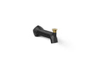KOHLER K-27023-BMB Occasion Wall-Mount Bath Spout With Straight Design And Diverter - Matte Black With Brushed Moderne Brass