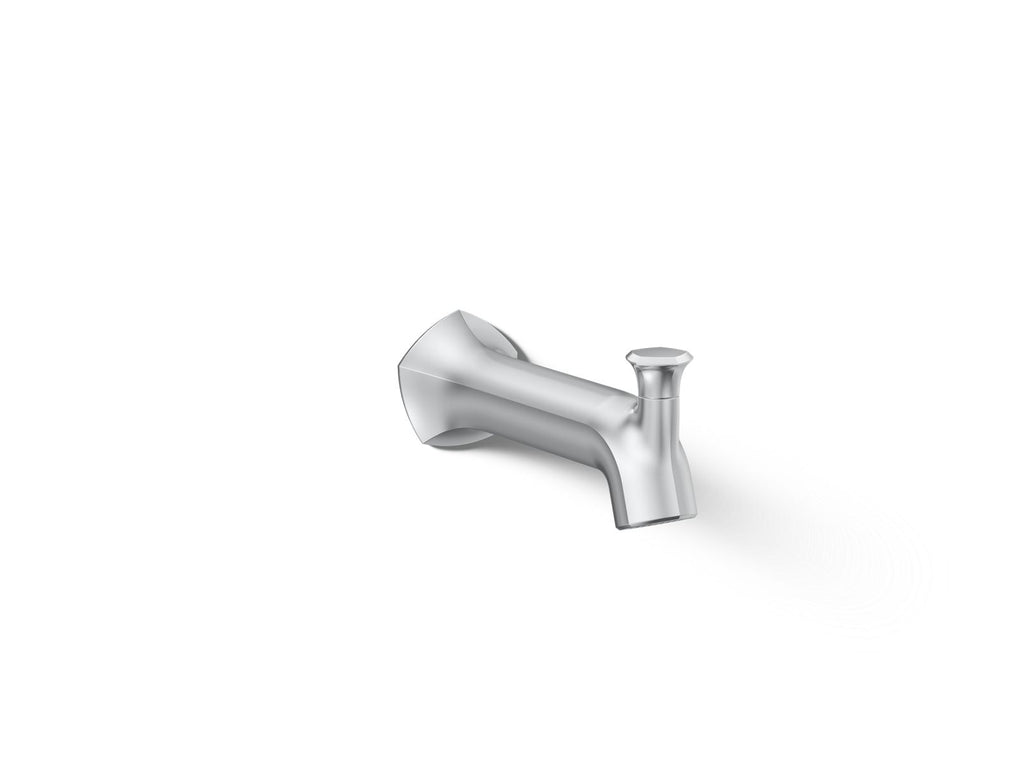 KOHLER K-27023-CP Occasion Wall-Mount Bath Spout With Straight Design And Diverter - Polished Chrome