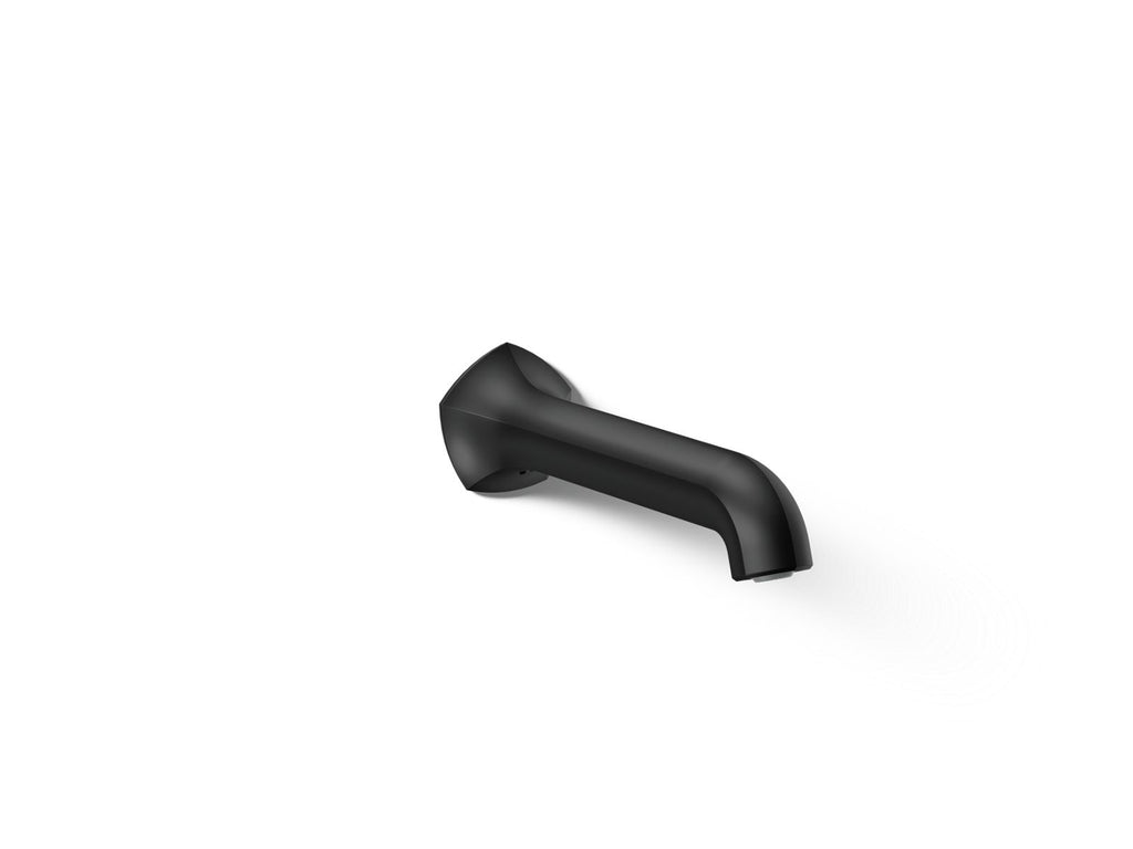 KOHLER K-27024-BL Occasion Wall-Mount Bath Spout With Straight Design, 8" - Matte Black