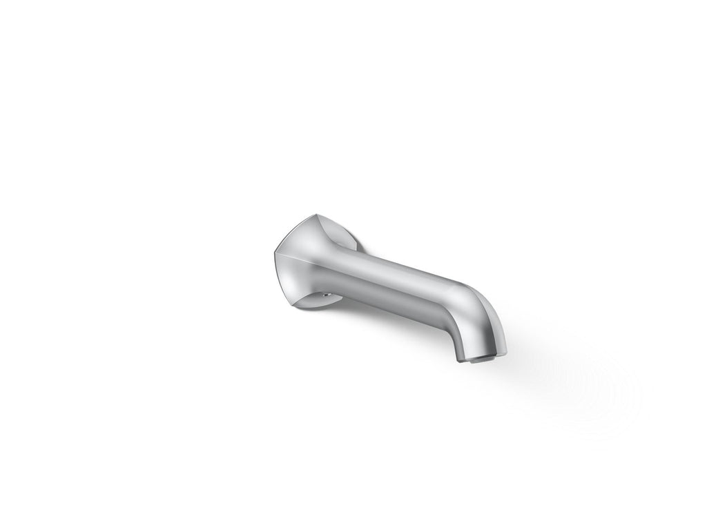 KOHLER K-27024-CP Occasion Wall-Mount Bath Spout With Straight Design, 8" - Polished Chrome
