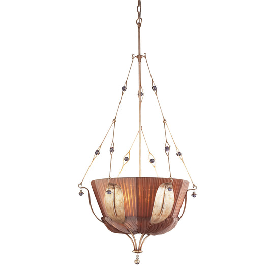 ELK SHOWROOM 2704/3 OLIVISSA COLLECTION 3-LIGHT PENDANT in A BRONZED SILVER FINISH