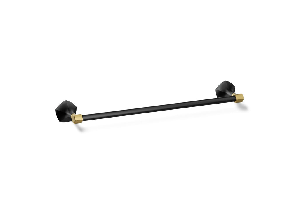 KOHLER K-27060-BMB Occasion 18" Towel Bar - Matte Black With Brushed Moderne Brass