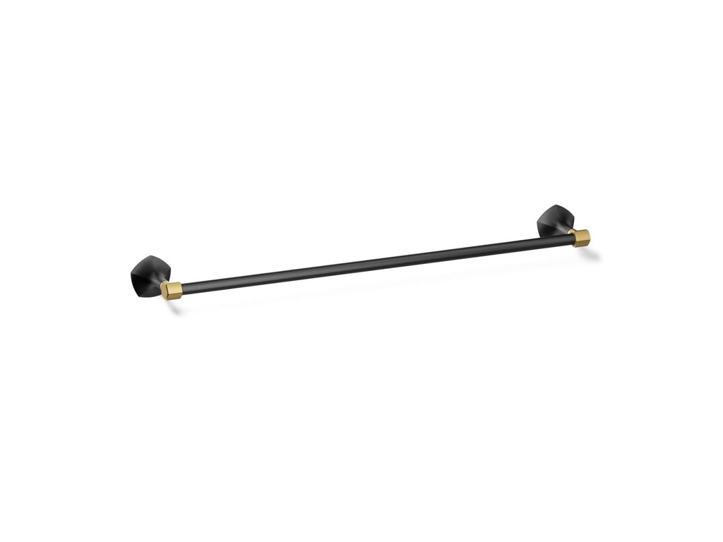 KOHLER K-27061-BMB Occasion 24" Towel Bar - Matte Black With Brushed Moderne Brass