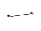KOHLER K-27061-BMB Occasion 24" Towel Bar - Matte Black With Brushed Moderne Brass