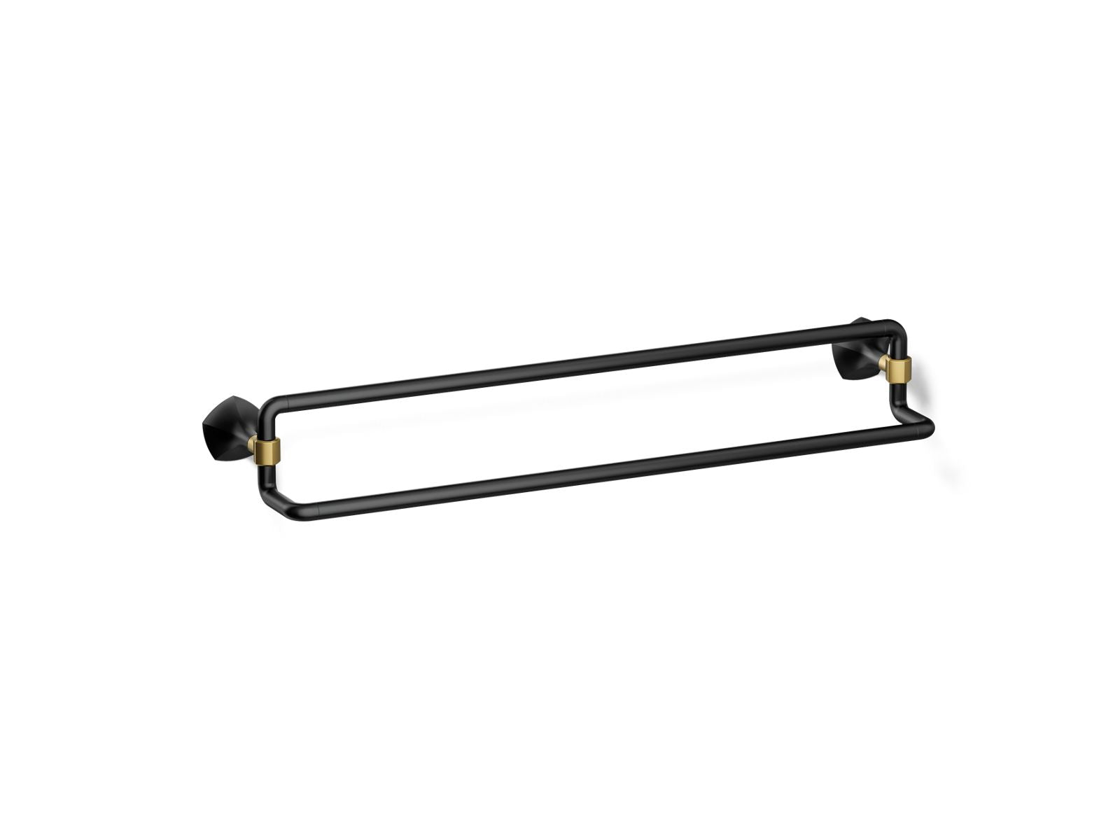 KOHLER K-27062-BMB Occasion 24" Double Towel Bar - Matte Black With Brushed Moderne Brass
