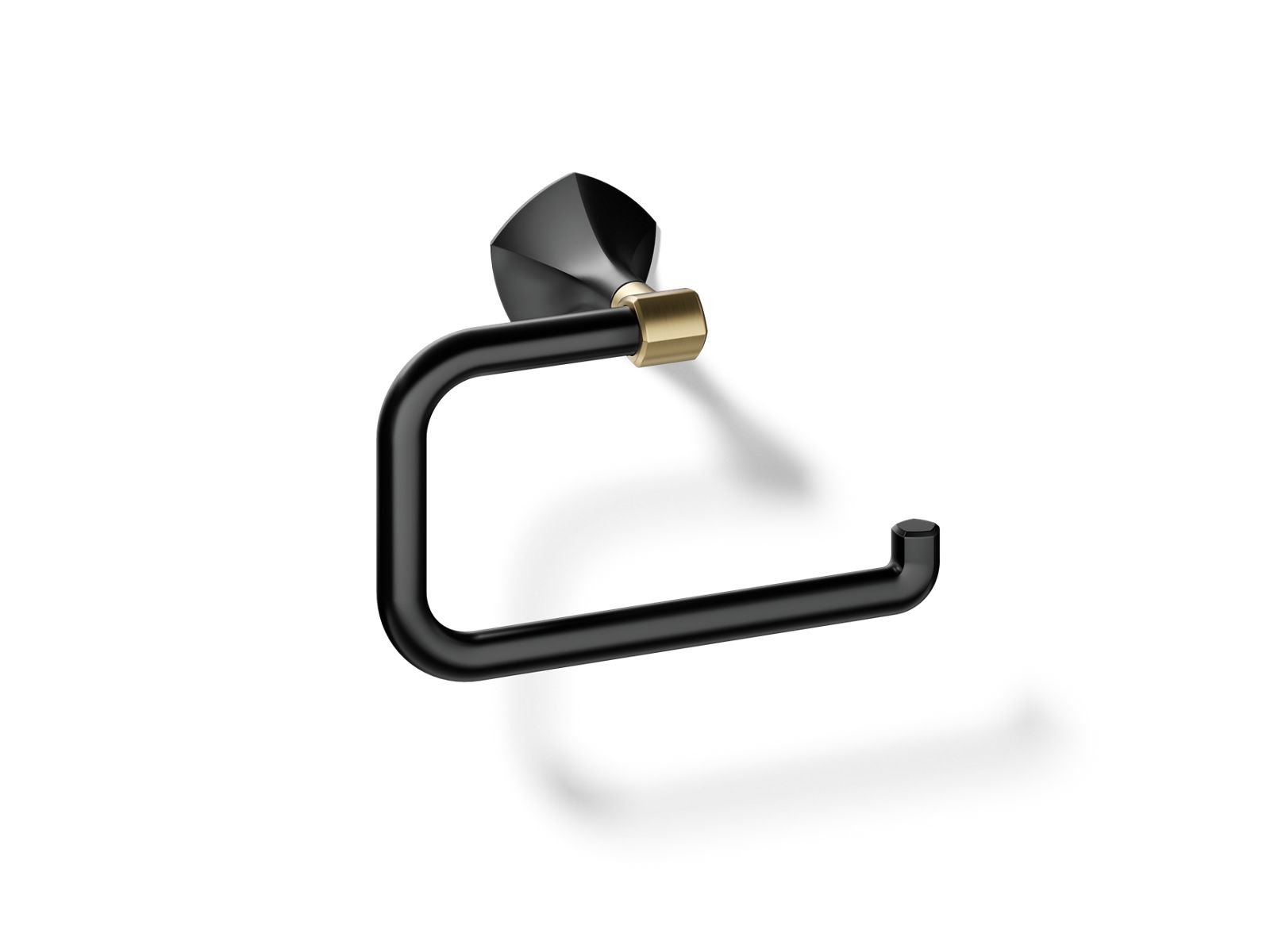 KOHLER K-27063-BMB Occasion Towel Ring - Matte Black With Brushed Moderne Brass
