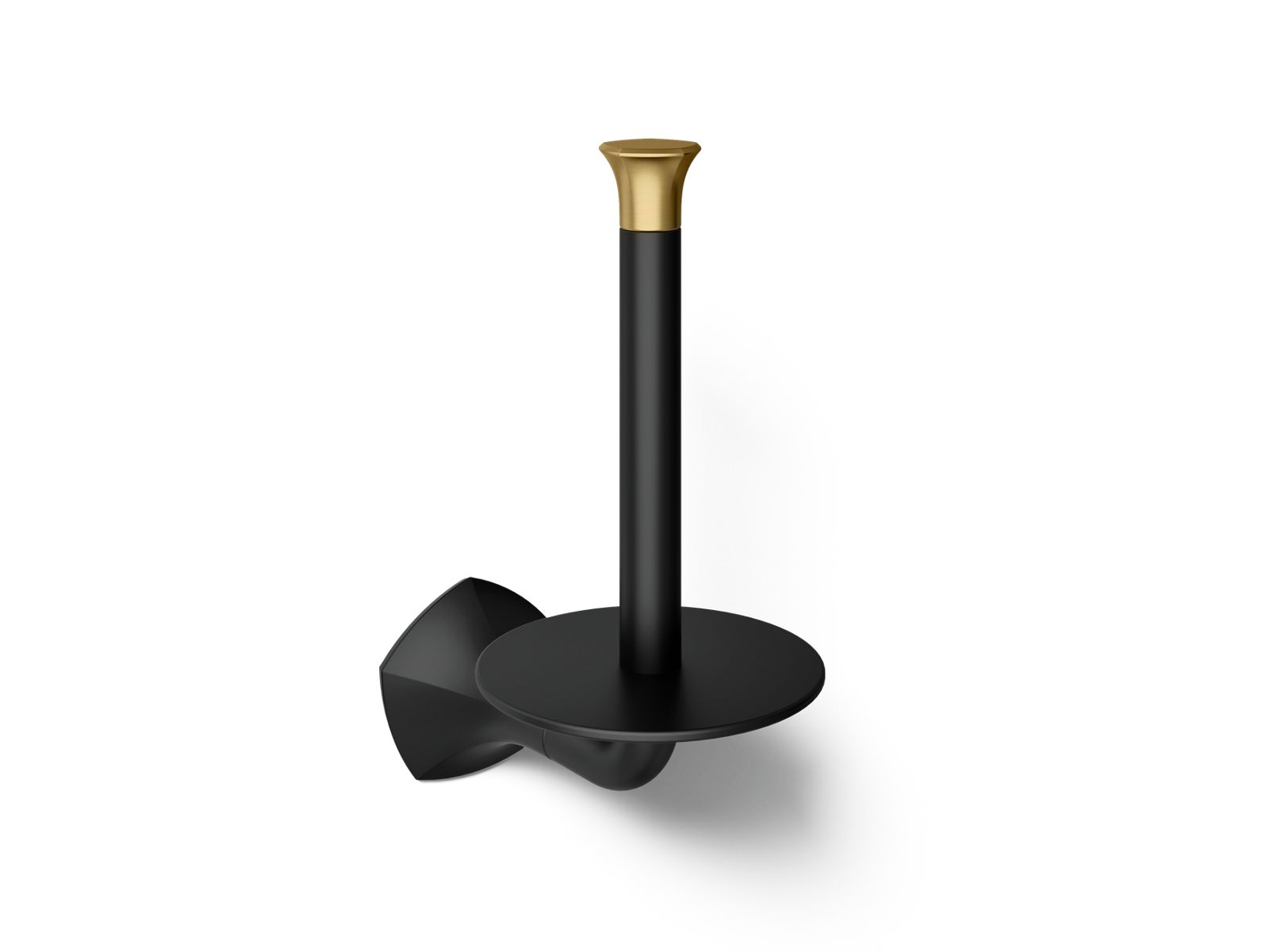 KOHLER K-27064-BMB Occasion Vertical Toilet Paper Holder - Matte Black With Brushed Moderne Brass