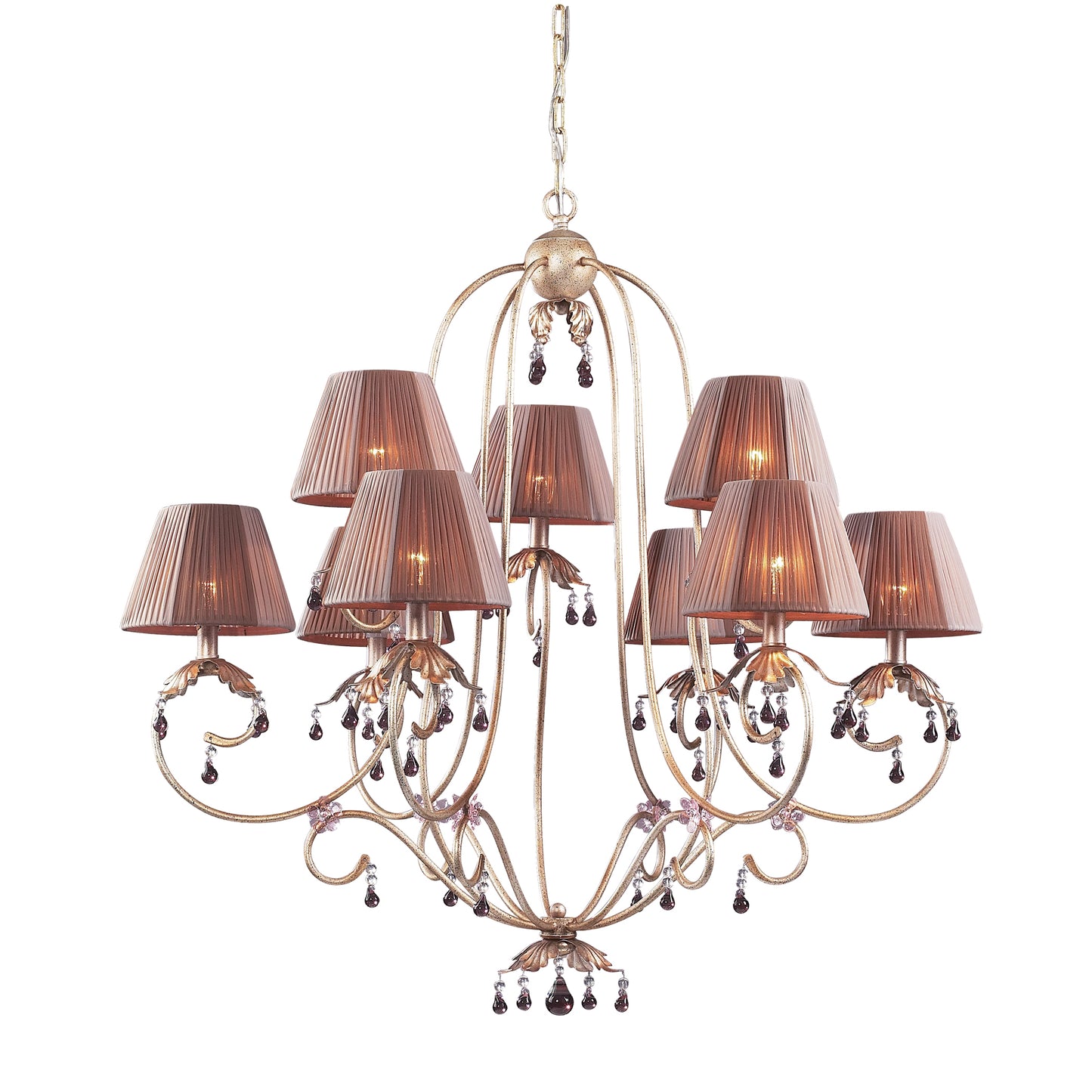 ELK SHOWROOM 2706/6+3 Olivissa Collection 9-Light Chandelier in a Bronzed Silver Finish